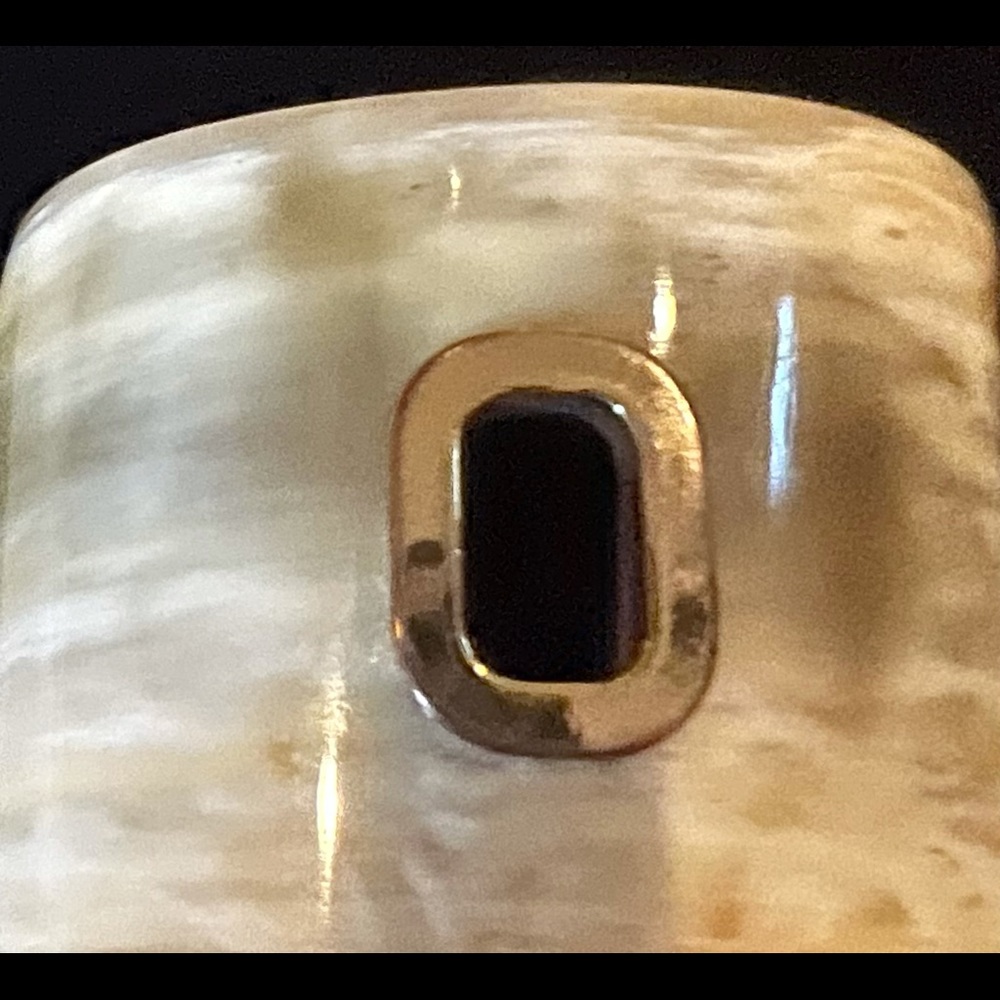 Natural color light weight ART DECO CUFF BRACELET